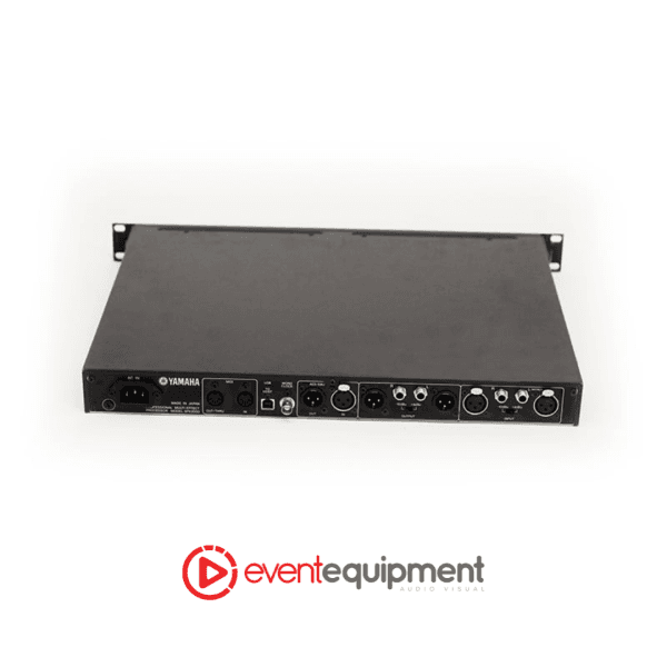 Rear panel of Yamaha SPX2000 showing input and output connections, available for professional audio hire in Melbourne, Sydney, and Brisbane.