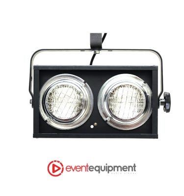 Molefay Duet 2-lamp audience blinder with adjustable yoke, available for hire in Melbourne, Sydney, and Brisbane