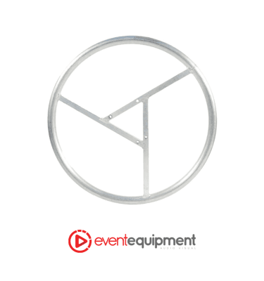 1 metre fixed circular aluminium truss ring for lighting or signage, available for hire in Melbourne, Sydney, and Brisbane