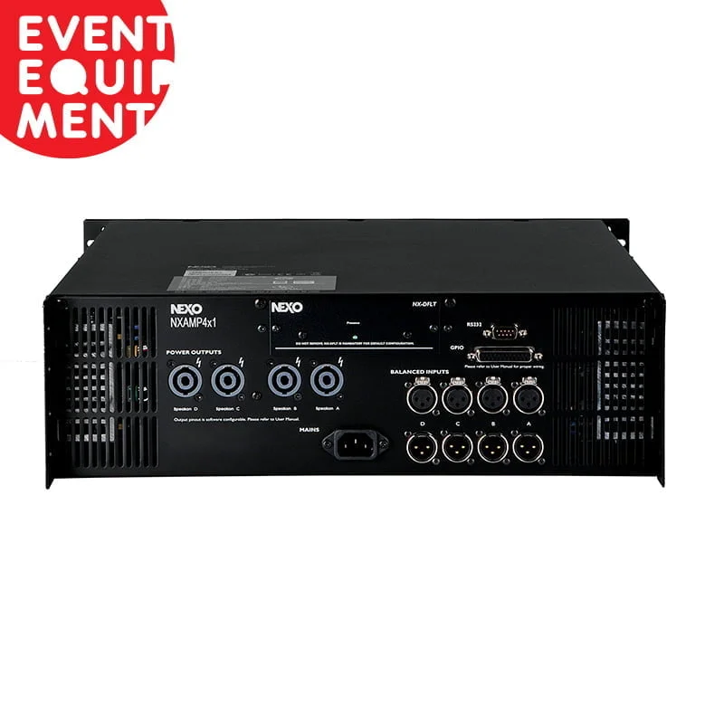 Amplifier Hire - Nexo NXAMP - Rear Panel