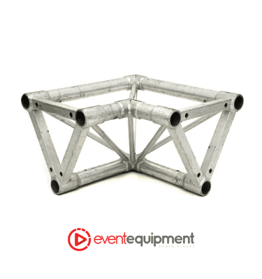300mm silver aluminium tri truss corner junction, available for hire in Melbourne, Sydney, and Brisbane