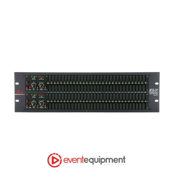 DBX iEQ-31 dual 31-band graphic equaliser available for hire in Melbourne, Sydney, and Brisbane, featuring advanced feedback suppression and system protection.