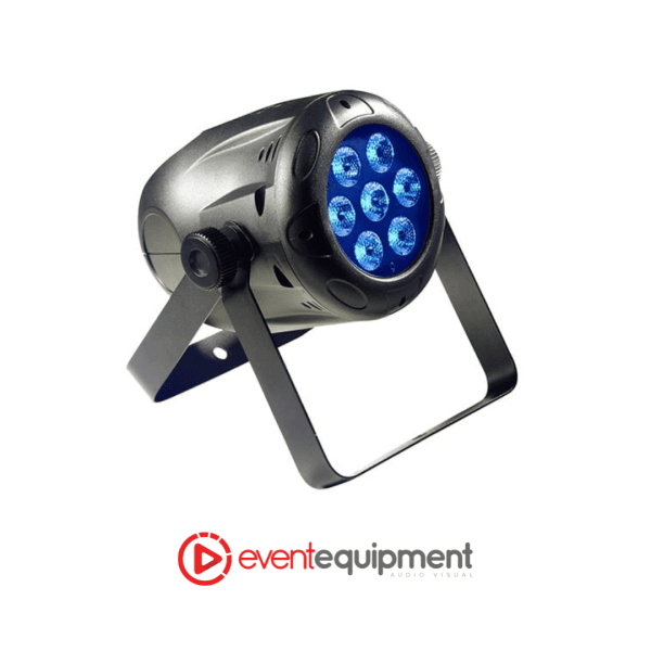 MiniPar 16W RGB compact LED light for small features and uplighting, available for hire in Melbourne, Sydney, and Brisbane