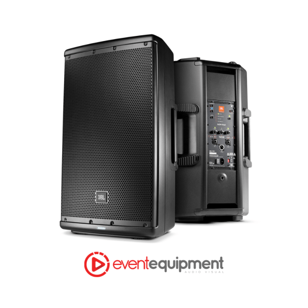 JBL EON 612 powered speakers available for hire in Melbourne, Sydney, and Brisbane.