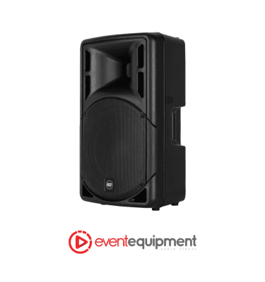 High-performance RCF 315 powered speaker available for audio hire in Melbourne.