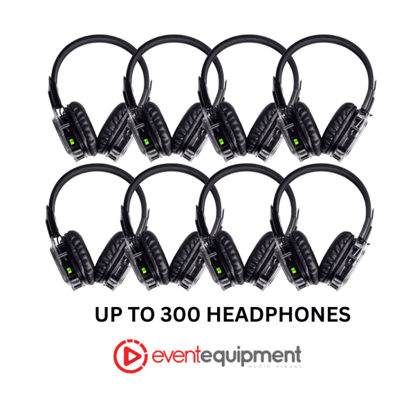 Hire a Silent Disco Headphone System with up to 300 headphones connected. Available for hire in Melbourne, Sydney and Brisbane.