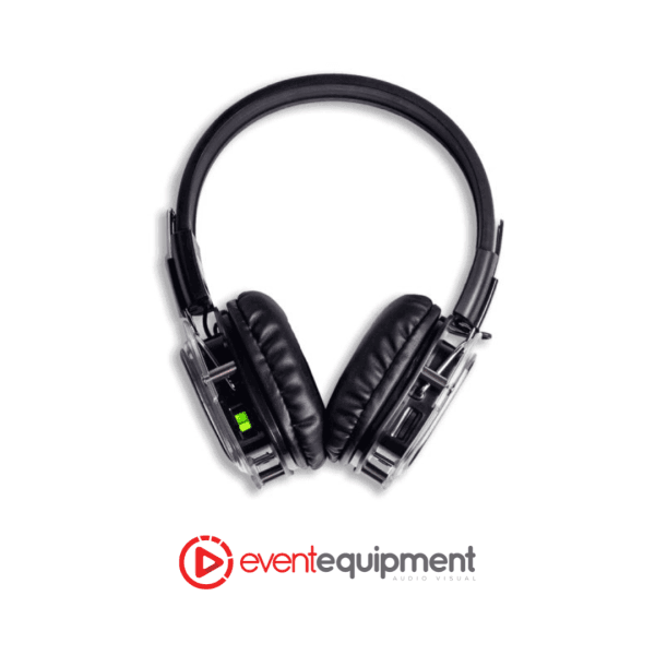 High-quality wireless silent disco headphones available for hire in Melbourne, Sydney and Brisbane. Featuring three audio channels, long battery life and exceptional sound fidelity.