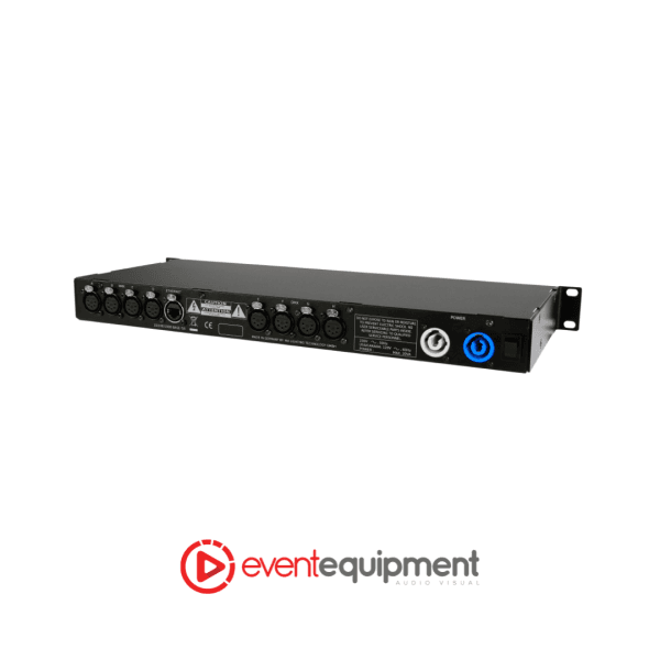 Rear view of MA 8Port Node showing DMX outputs, powerCON and etherCON connections, for hire in Melbourne, Sydney, and Brisbane