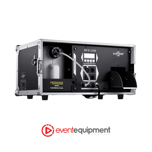 Side view of the DFZ-2100 haze machine, ideal for event and stage haze machine hire in Melbourne, Sydney, and Brisbane