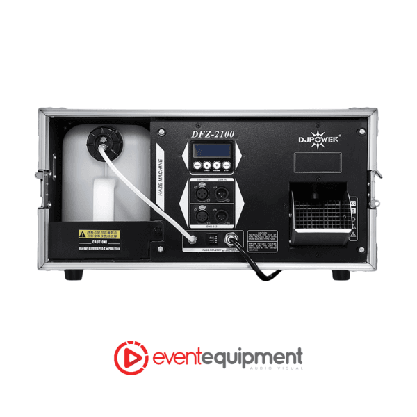 Front view of the DFZ-2100 haze machine, available for professional haze machine hire in Melbourne, Sydney, and Brisbane